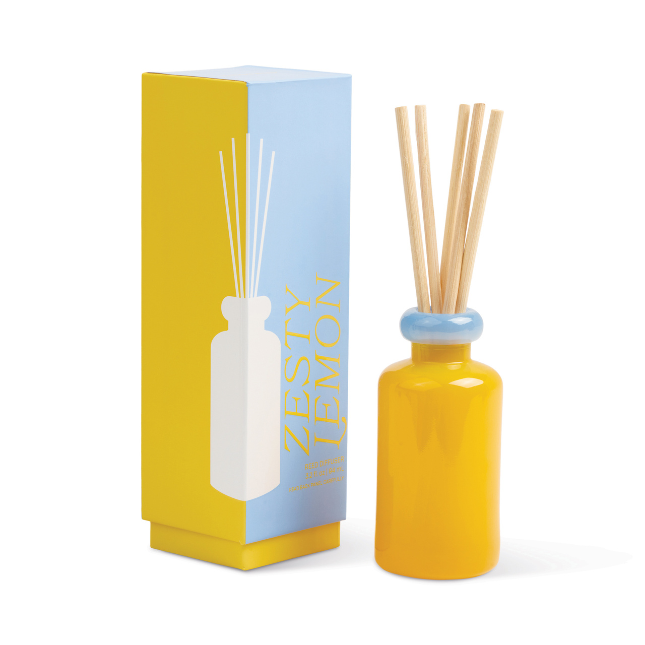 Doftdiffuser Stacked i 2 färgat glas - Gul/ blå - Zesty Lemon