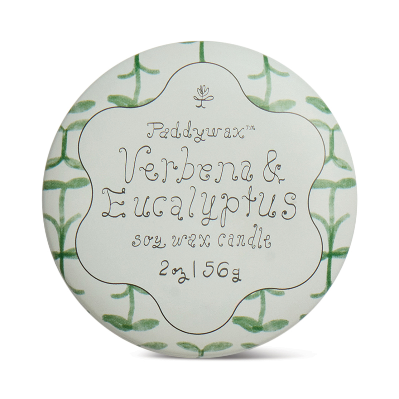 Doftljus mini Tulip i plåtask 56g  - Verbena & Lemongrass