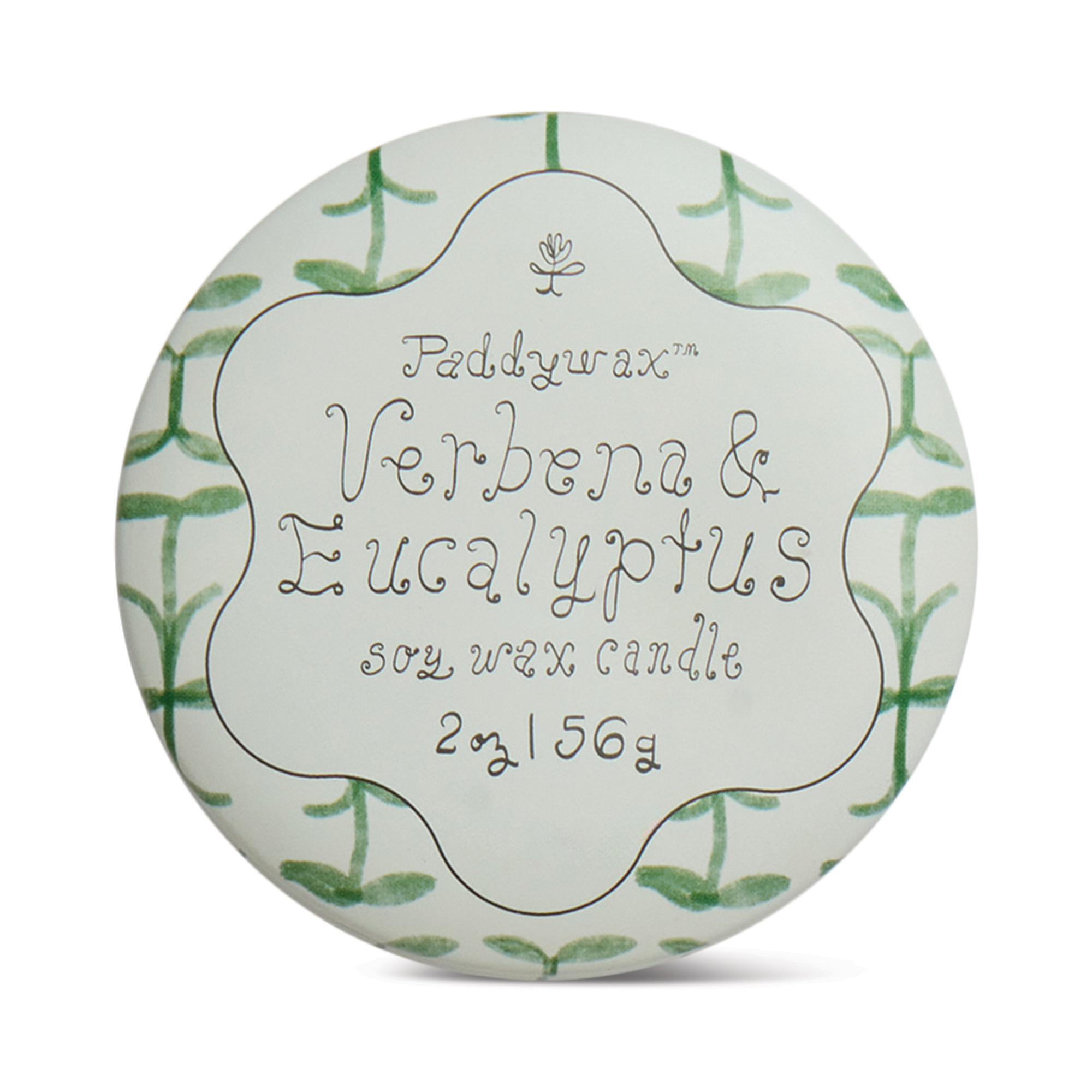 Doftljus mini Tulip i plåtask 56g  - Verbena & Lemongrass