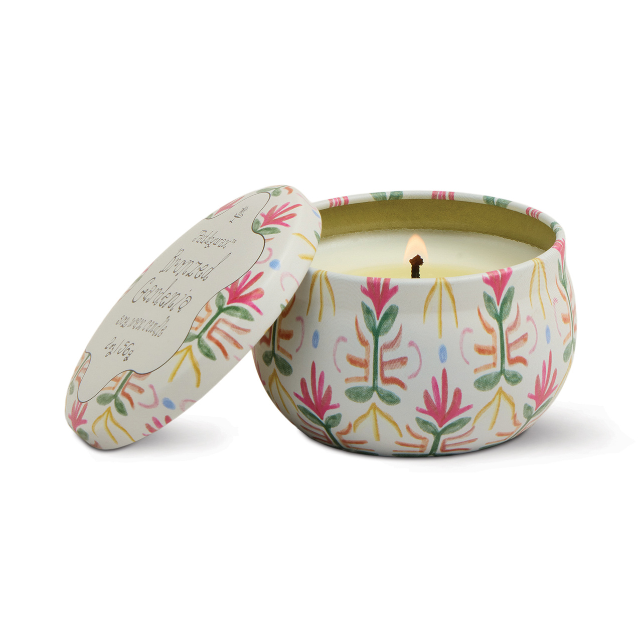Doftljus mini Tulip i plåtask 56g  -Bronzed Gardenia