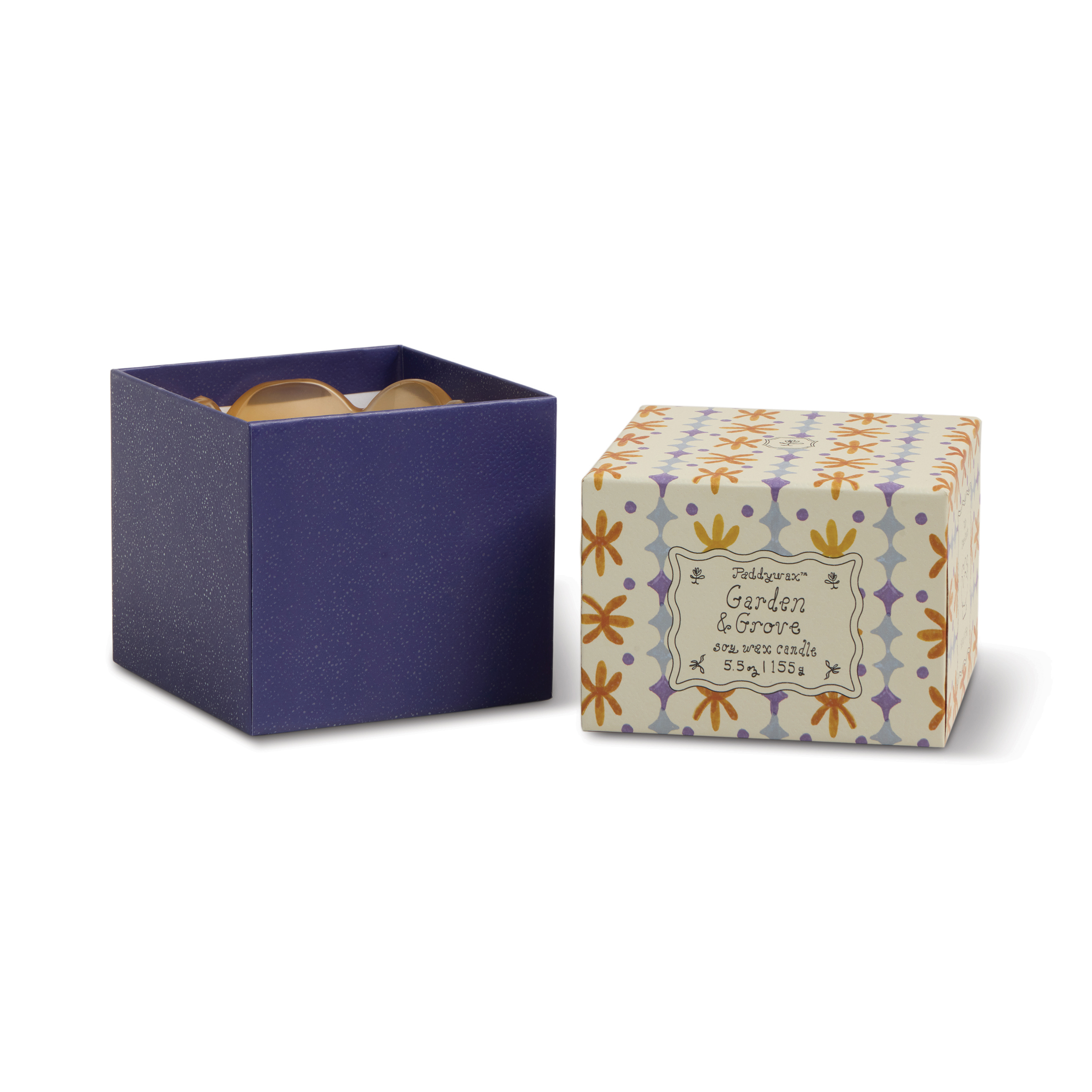 Doftljus Tulpan i tonat glas - Orange/Blå  - Garden & Grove