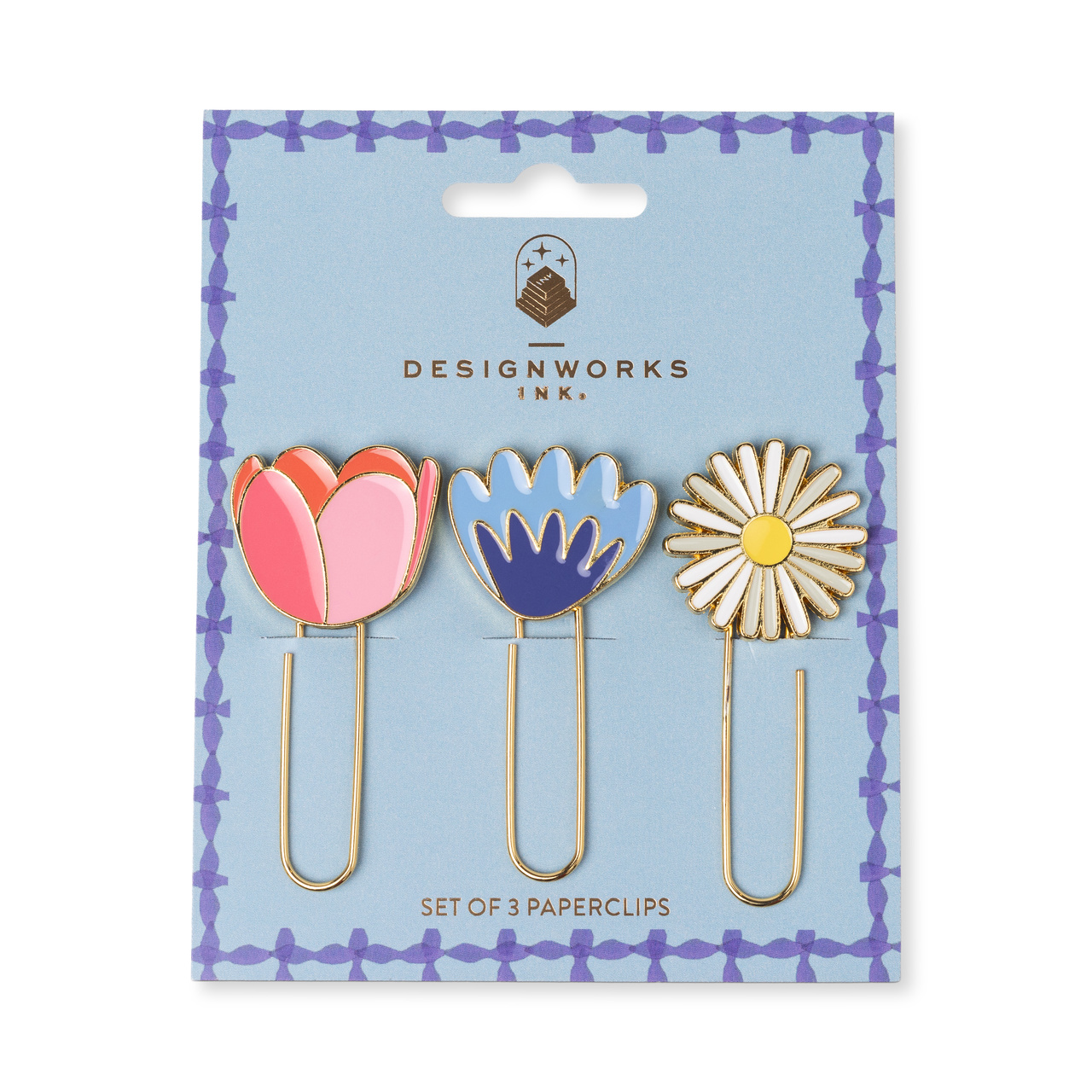 Set med 3 stora gem med motiv– Blommig