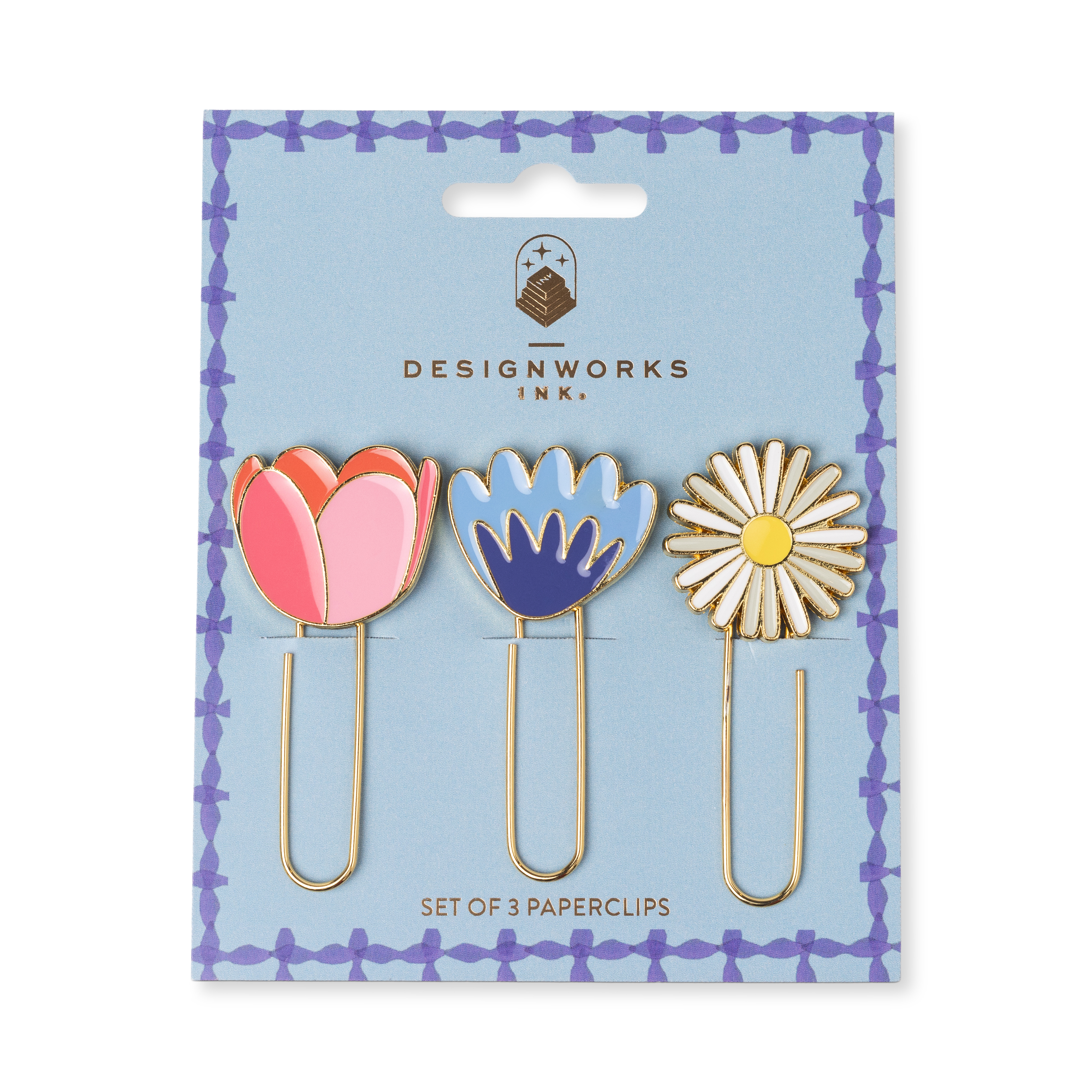 Set med 3 stora gem med motiv– Blommig