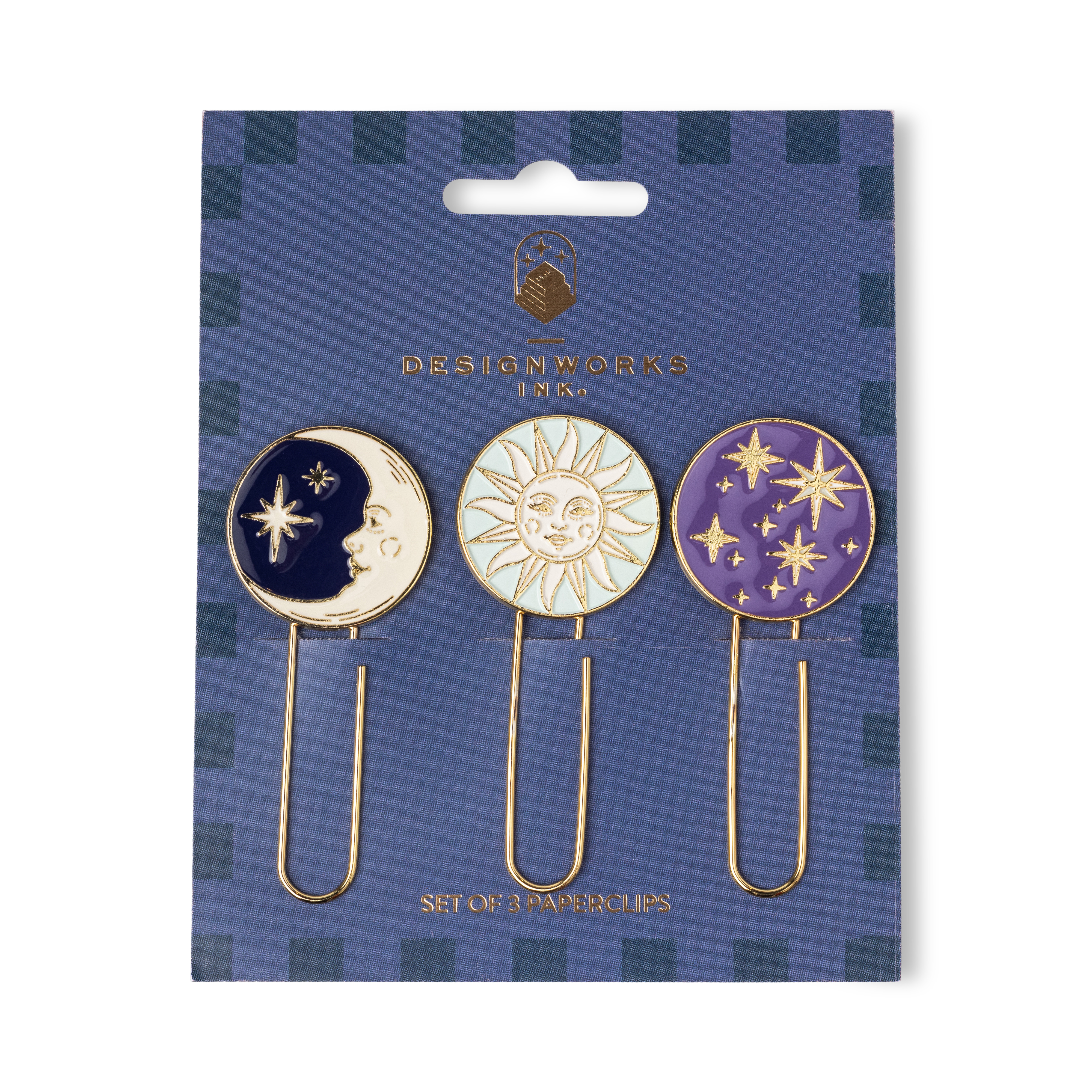 Set med 3 stora gem med motiv–  Celestial