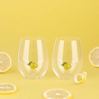 Drinking Glass Botanical, Lemon, Set of 2