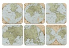 Coaster set 6p World Map