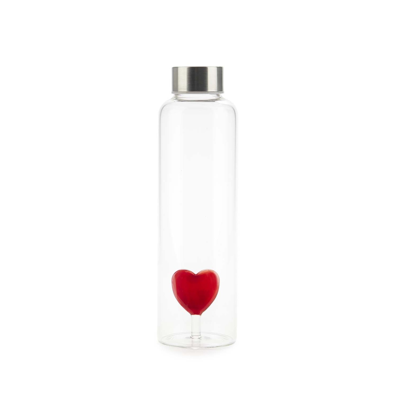 Flaska Love, Rött hjärta,  0,5 l  Borosilikatglas