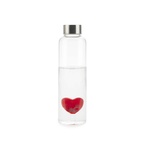 Flaska Love, Rött hjärta,  0,5 l  Borosilikatglas