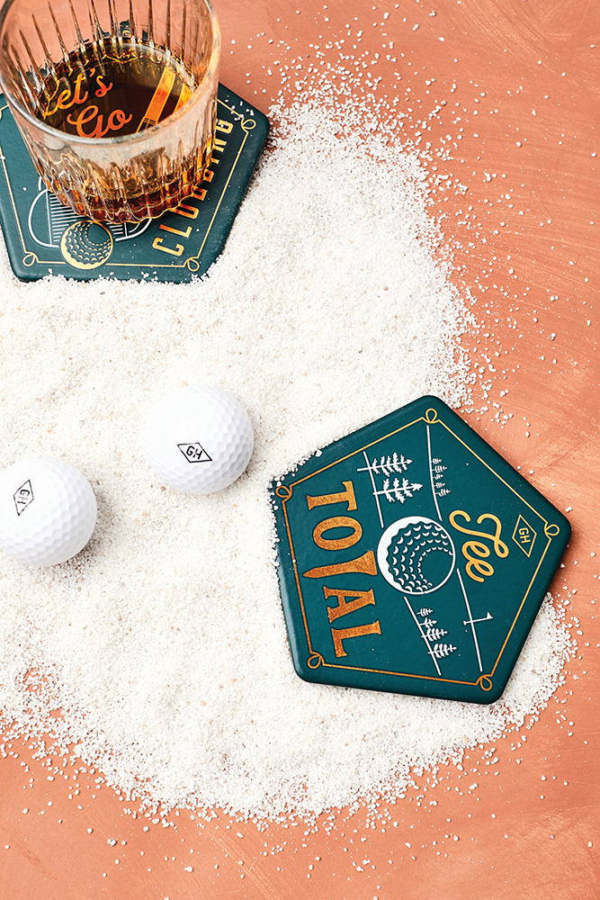 *Glasunderlägg Golf