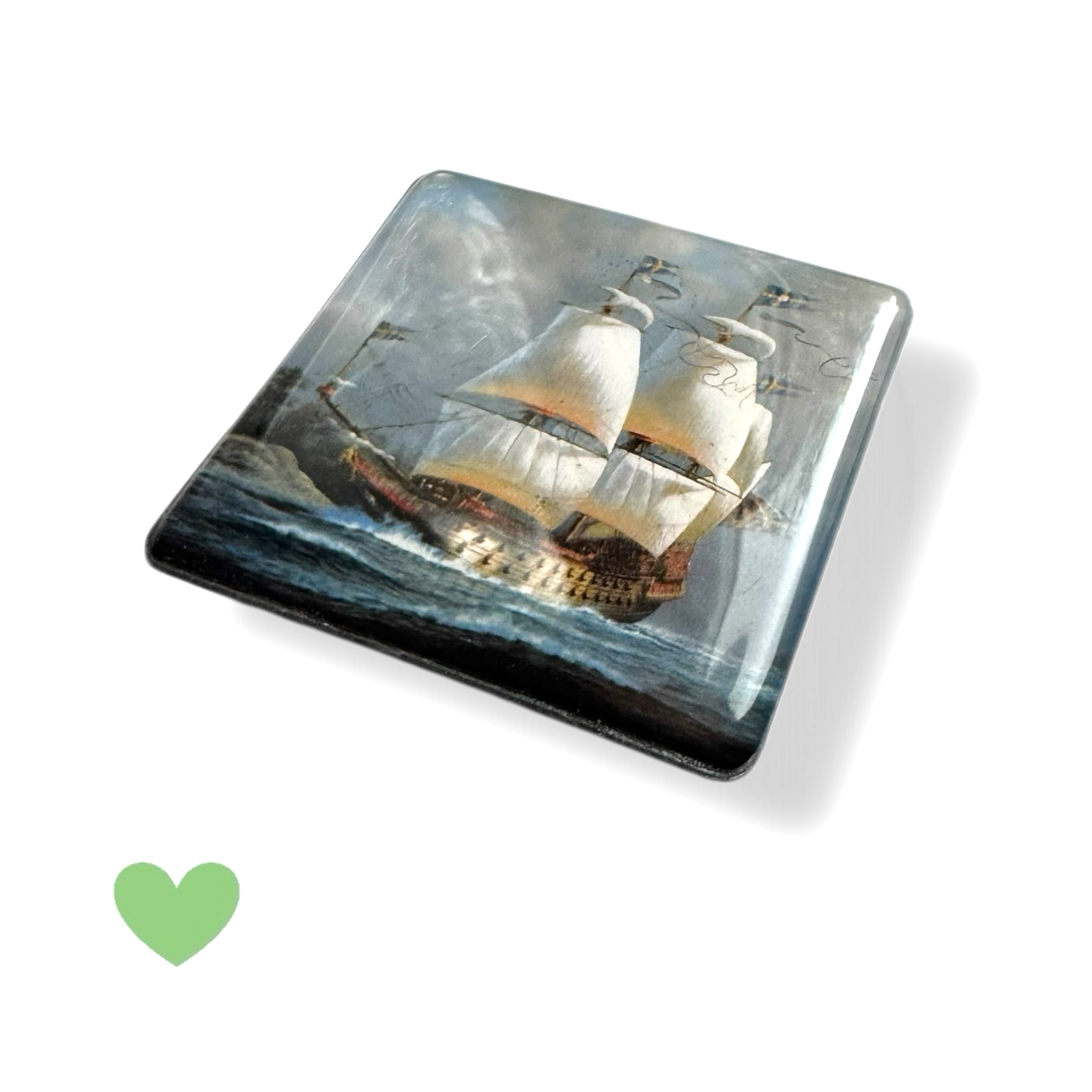 Magnet kvadratisk med klar harts lins 60x60 mm
