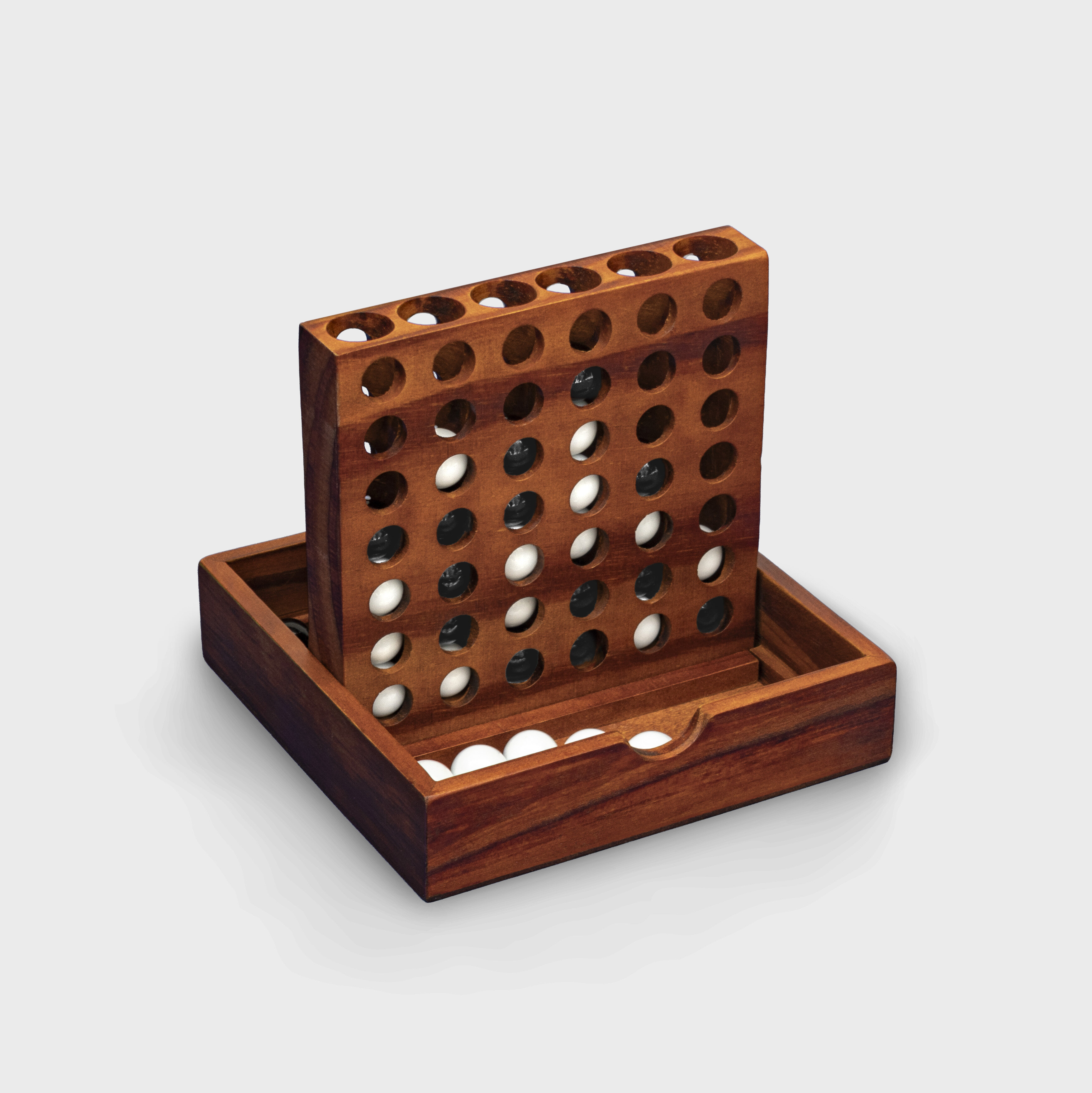 Wooden game Four- four in a row with marbles
