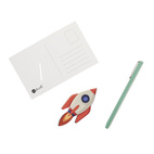 Magnetic bookmark on Postcard Rocket