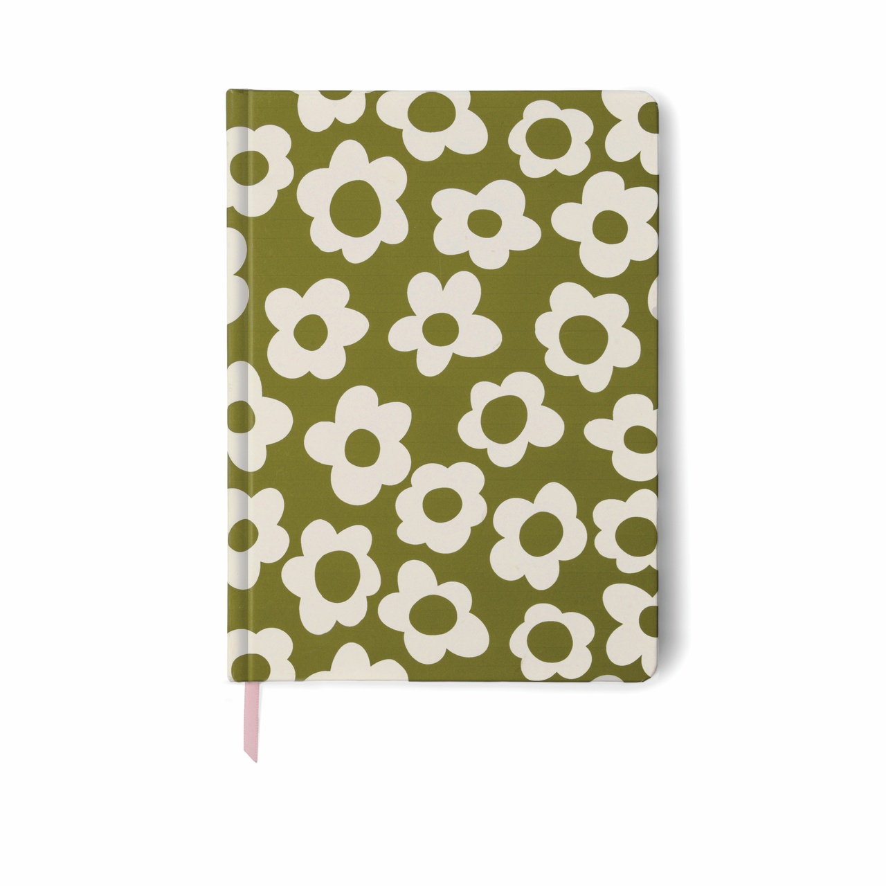 Large Writing Notebook Soft Touch - Groovy Floral Green