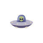 Magnetic bookmark on Postcard UFO