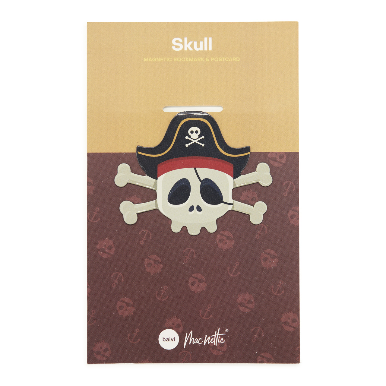 Magnetic bookmark on Postcard Skull