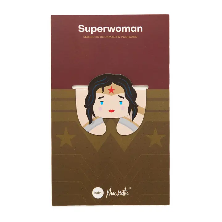 Magnetiskt bokmärke på Vykort Superwoman