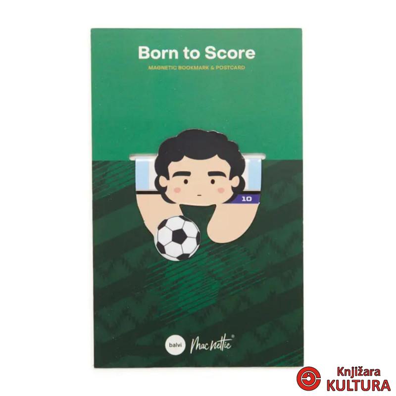 Magnetic bookmark on Postcard Born to Score, Football