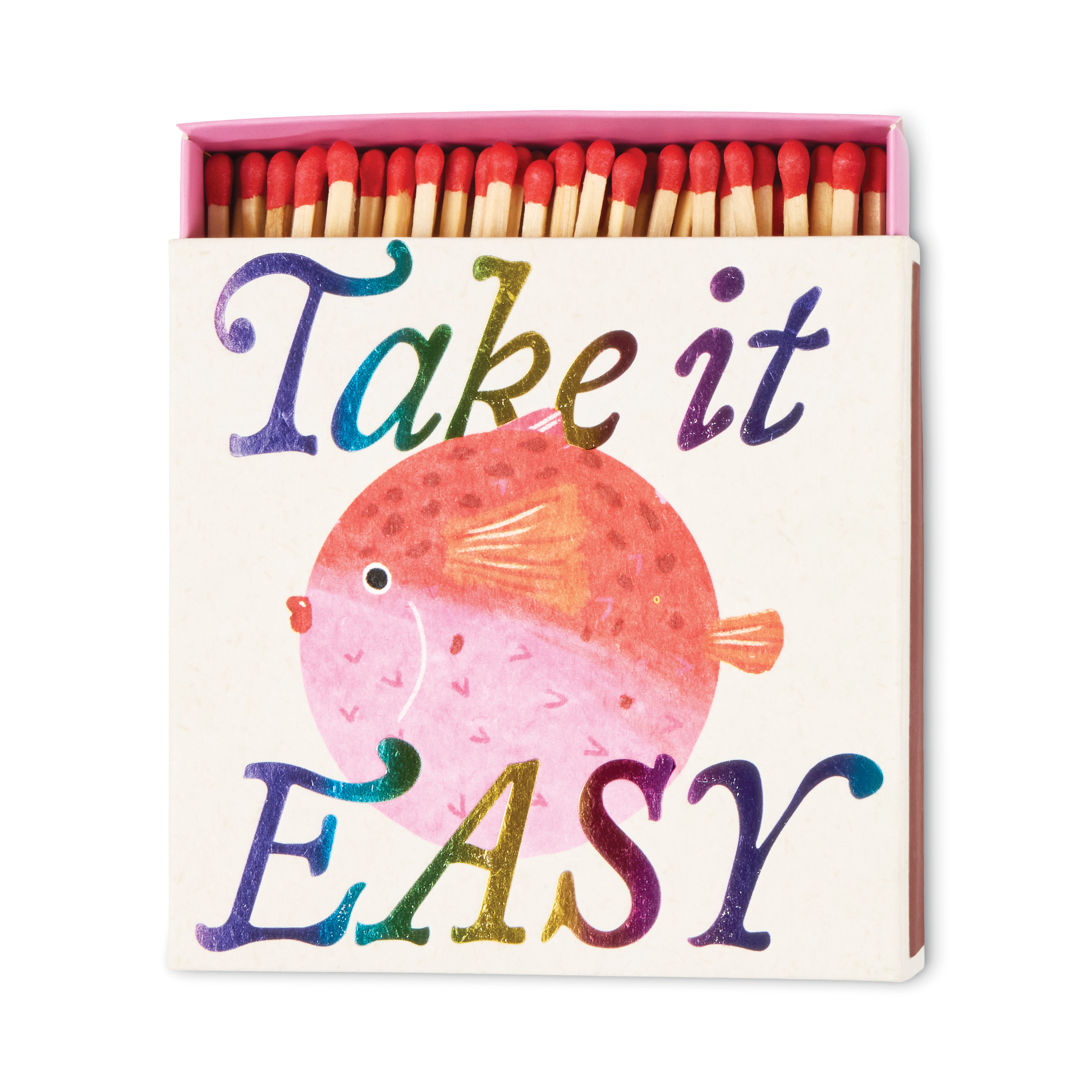 Tändstickor  Stor kvadrastisk ask (125 st) - Take it Easy Puffer Fish