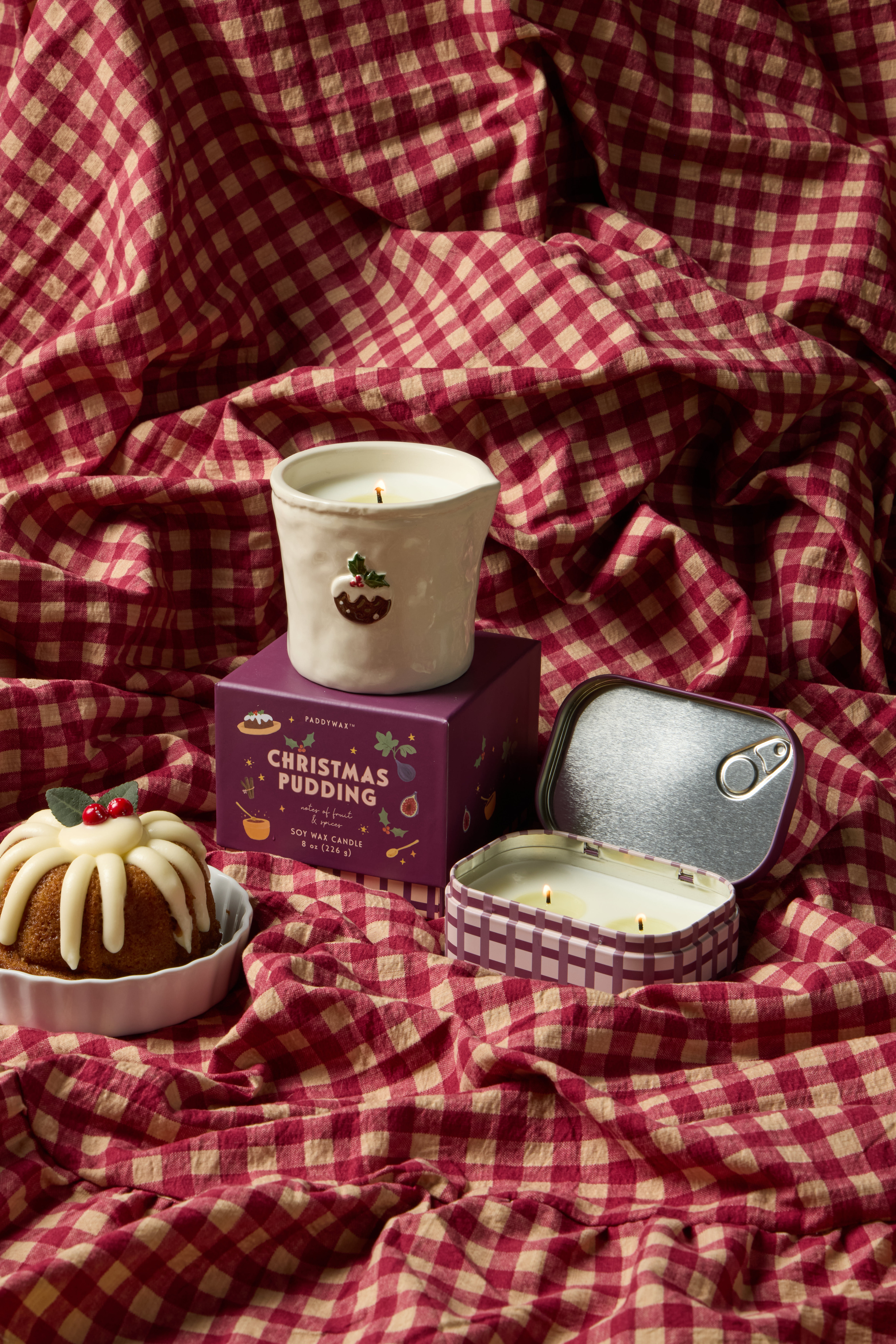 Doftljus i plåtask Bistro - Christmas Pudding