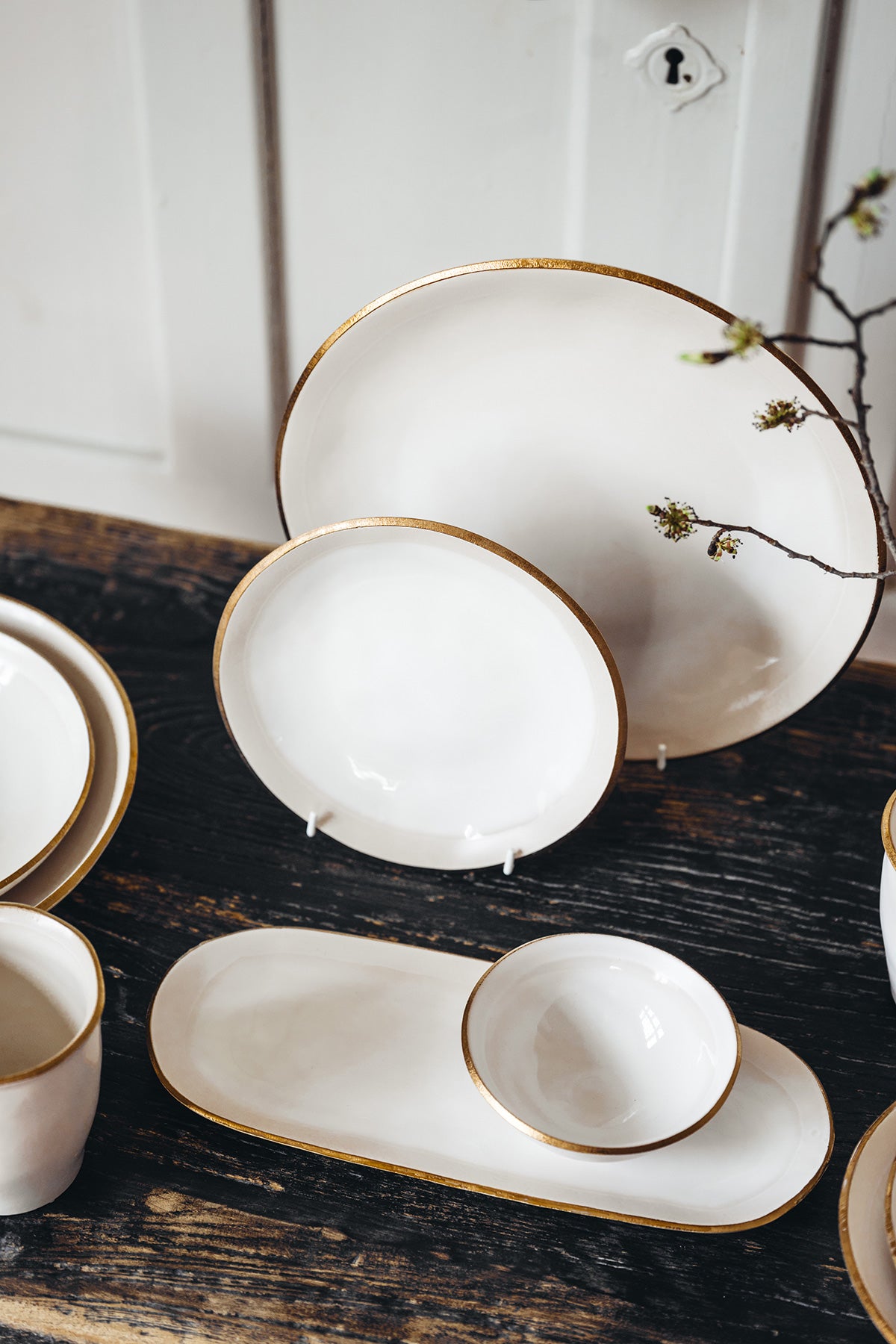 Heirol x Nosse skål 12 cm Edge, Ivory Gold