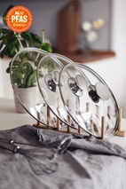 Heirol Glass lid 26 cm with steel knob