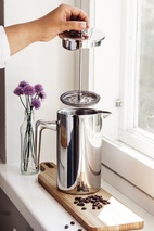Heirol Kaffepress 8 koppar i rostfritt stål