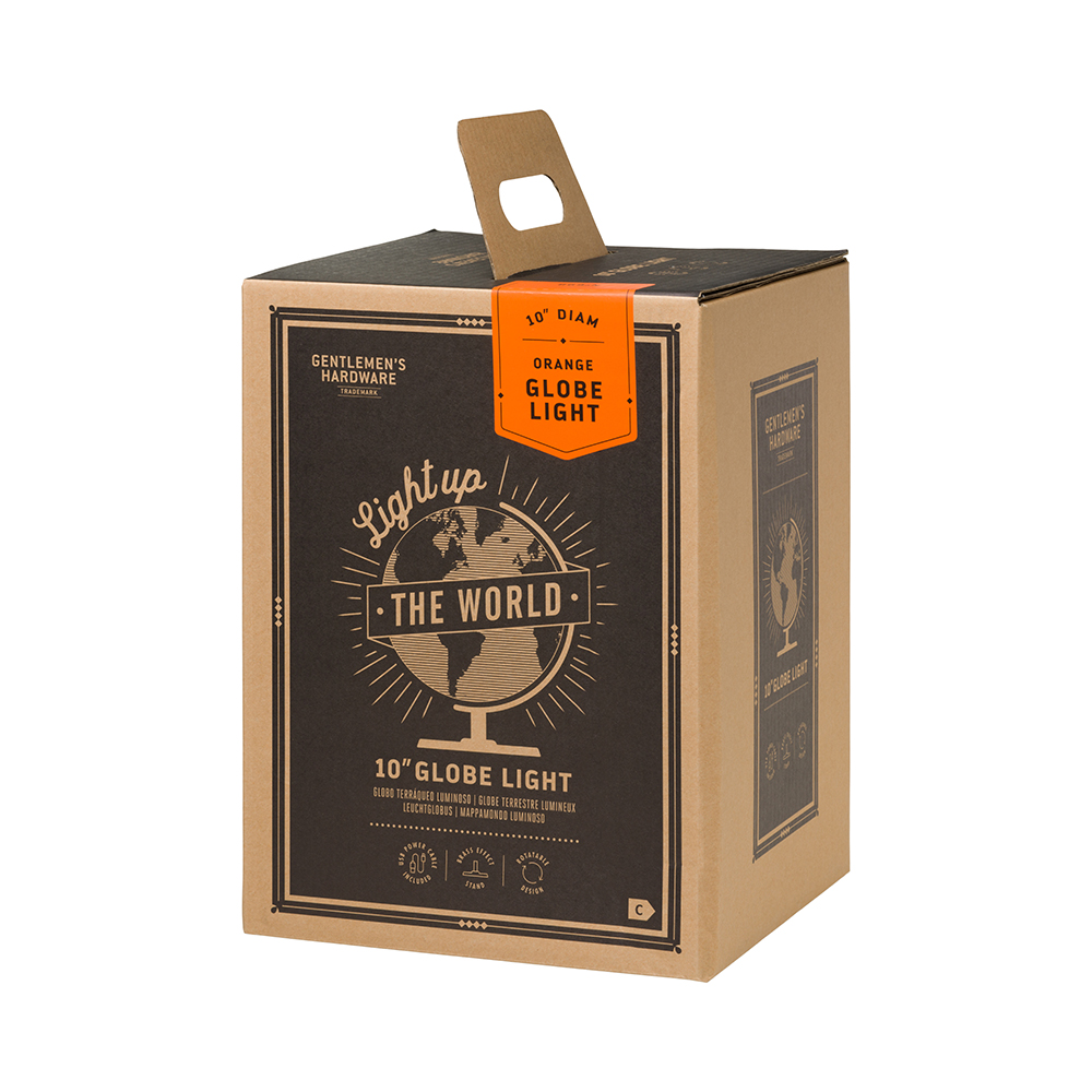*Jordglob Lampa Orange 25cm