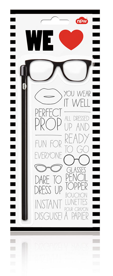 *SALE Pencil Topper Black Glasses